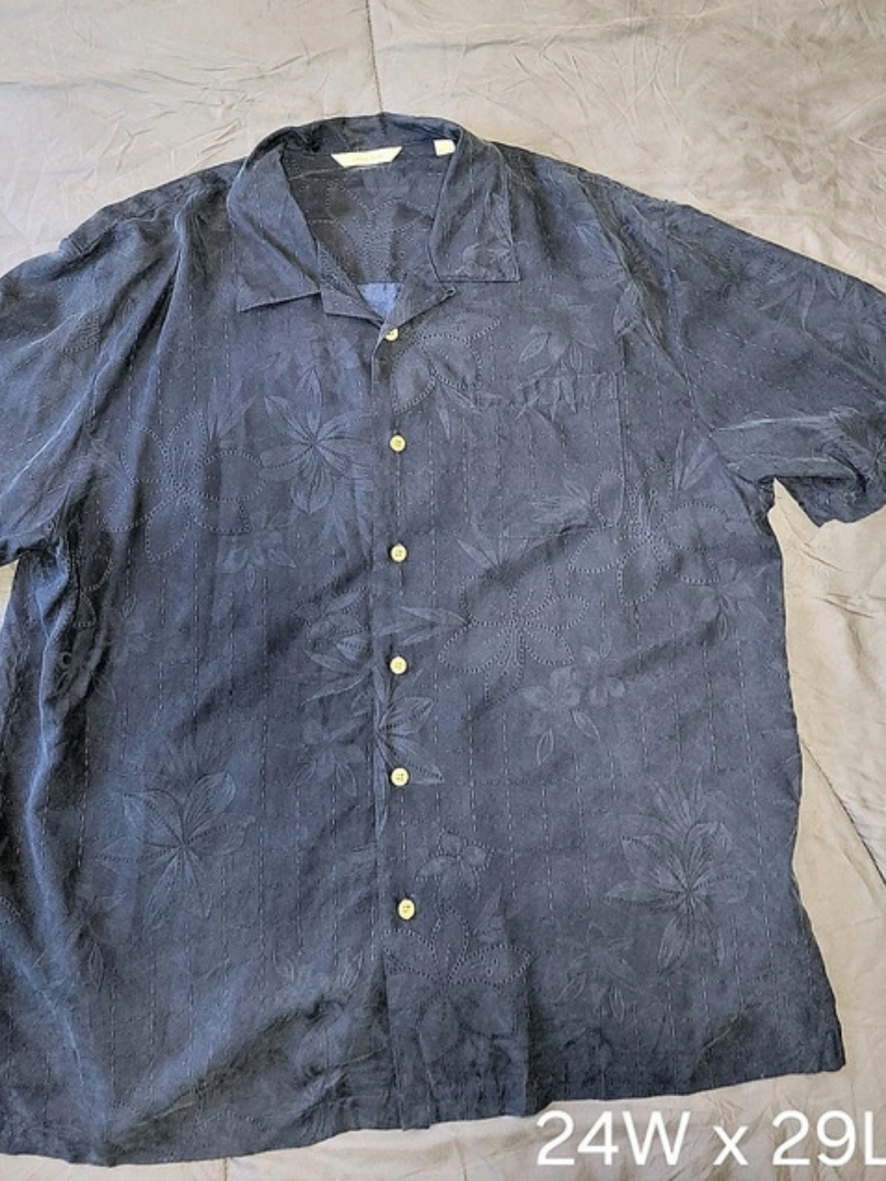 Paradise Collection Floral Short Sleeve Shirt Blue Size XL